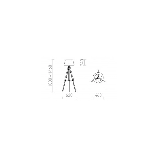 ALVIS/AMBITUS 46 podłogowa kremowo - biała bambus 230V LED E27 15W R14044 Rendl light studio