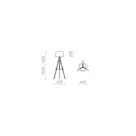 ALVIS/RIDICK podłogowa błyszcząca czarna folia złota/bambus 230V LED E27 15W R14046 Rendl light studio