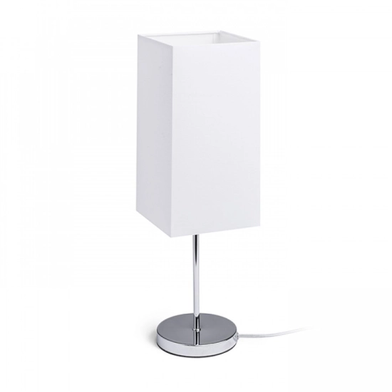 NYC/TEMPO 15/30 stołowa Polycotton biała/nikiel 230V LED E27 15W R14064 Rendl light studio