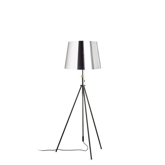 LUTON/ILUSION podłogowa folia chromowana/czarna/metal 230V LED E27 15W R14065 Rendl light studio