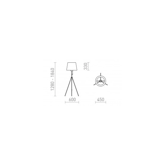 LUTON/ILUSION podłogowa folia chromowana/czarna/metal 230V LED E27 15W R14065 Rendl light studio