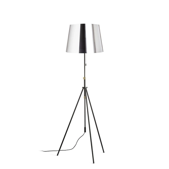 LUTON/ILUSION podłogowa folia chromowana/czarna/metal 230V LED E27 15W R14065 Rendl light studio