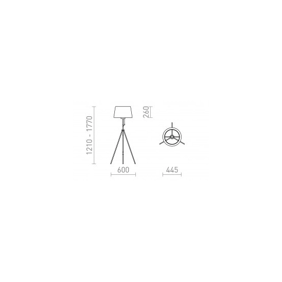 LUTON/RIDICK podłogowa błyszcząca czarna folia złota/czarna/metal 230V LED E27 15W R14066 Rendl light studio