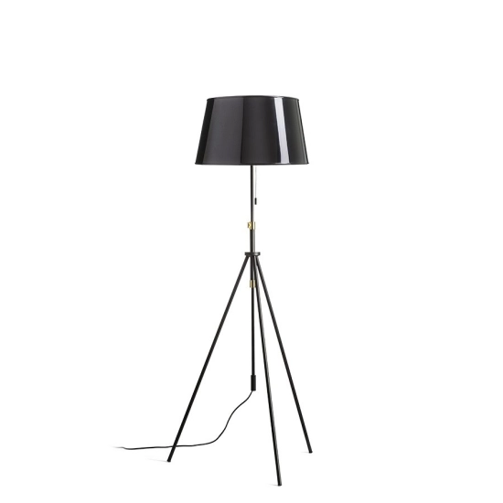 LUTON/RIDICK podłogowa błyszcząca czarna folia złota/czarna/metal 230V LED E27 15W R14066 Rendl light studio