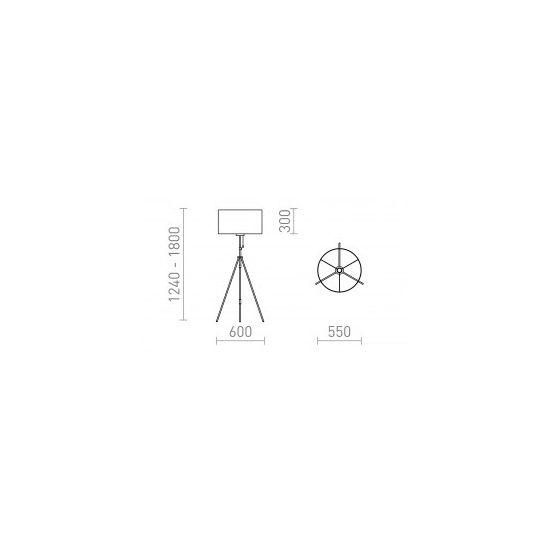 LUTON/RON 55 podłogowa Polycotton czarna/czarna/metal 230V LED E27 15W R14068 Rendl light studio