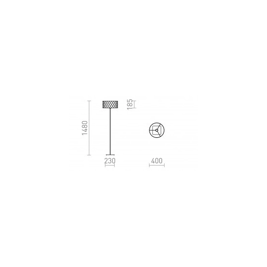 CORTINA/JAKARANDA podłogowa biała/czarna textil/metal 230V LED E27 15W R14071 Rendl light studio