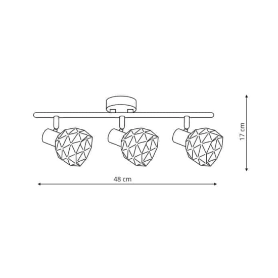 kinkiecik.pl Lampa sufitowa czarna REUS 3 LP-8069/3WS BK LIGHT PRESTIGE