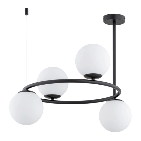 Lampa wisząca RINGO CZARNA-BIAŁA 4xE14 63256 ALFA