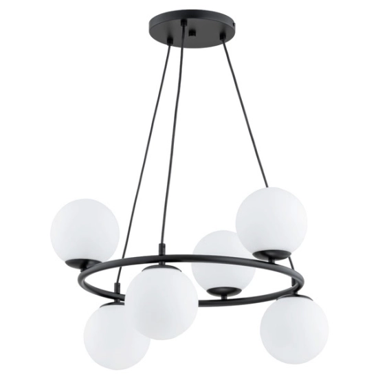 Lampa wisząca RINGO CZARNA-BIAŁA 6xE14 63246 ALFA