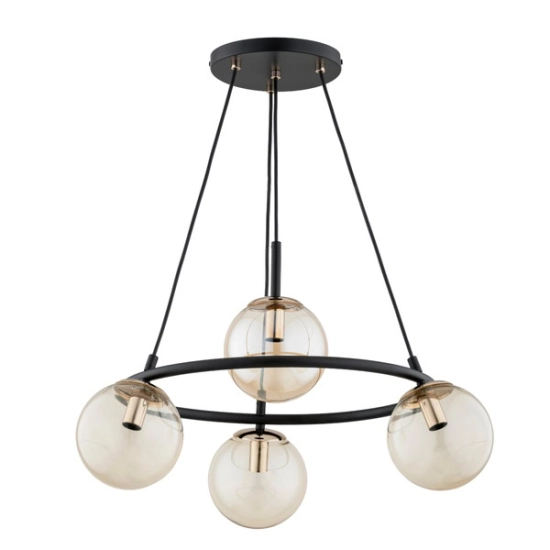Lampa wisząca RINGO CZARNA-ZŁOTA 4xE14 63245 ALFA