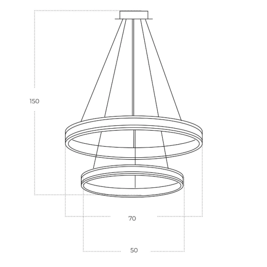 Lampa wisząca RIO 50+70 3-STEP DIMM 86W 3000K czarny złoty AZ5779 AZZARDO