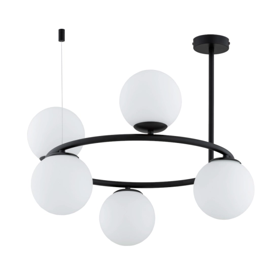 Lampa wisząca RINGO CZARNA-BIAŁA 5xE14 63257 ALFA