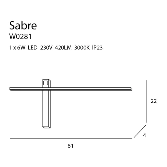 SABRE W0281 KINKIET MaxLight - zdjęcie dodatkowe 2