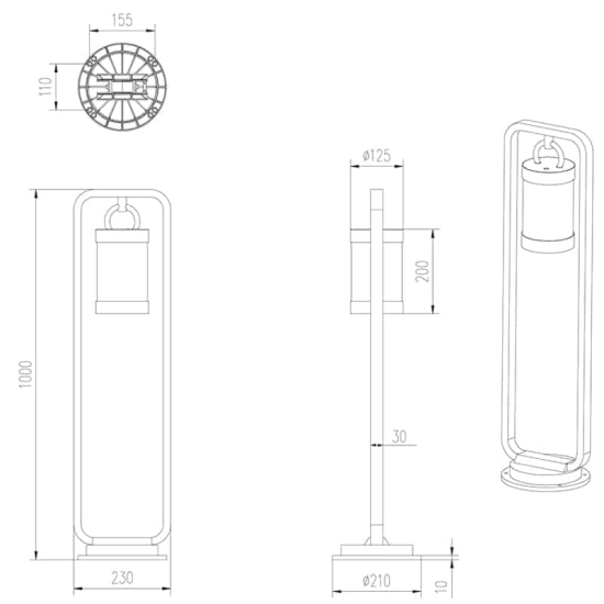 kinkiecik.pl Lampa stojąca SAMBESI – 404160142 excl. 1x E27 · max. 28W IP44 TRIO