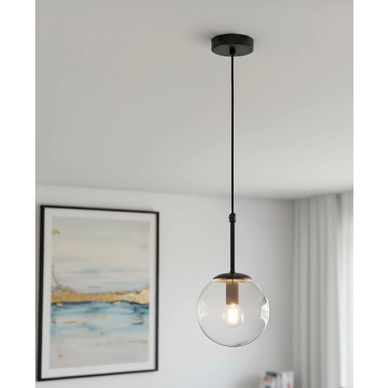 Lampa wisząca SEBIA 1xE14 czarna 28741 ALFA
