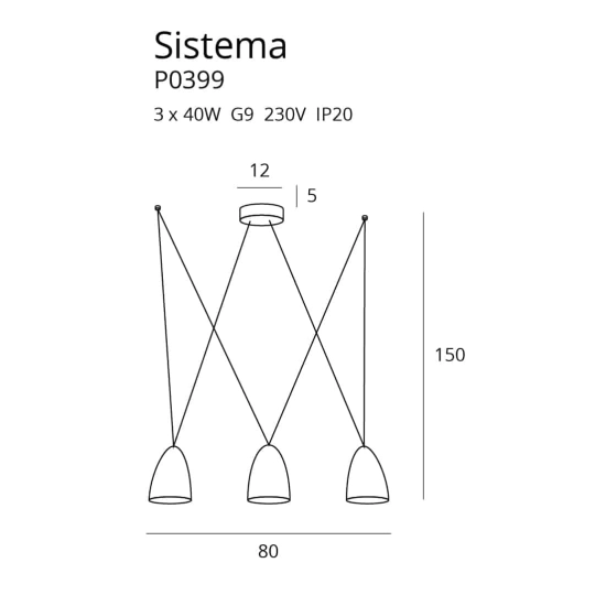 SISTEMA P0399 LAMPA WISZĄCA MaxLight - zdjęcie dodatkowe 2