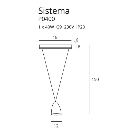 SISTEMA P0400 LAMPA WISZĄCA MaxLight - zdjęcie dodatkowe 1