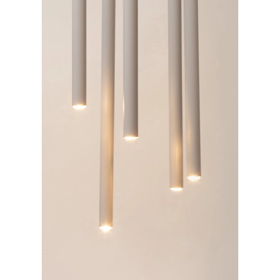 Lampa wisząca SOPEL 5 zwis koło szary beż 41460 Sigma