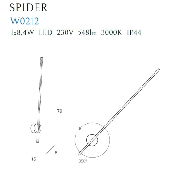 Spider kinkiet W0212 MaxLight IP44 ---- wysyłka 24H ----