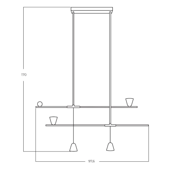 Lampa wisząca SPOLETO 2 AZ5642 AZZARDO