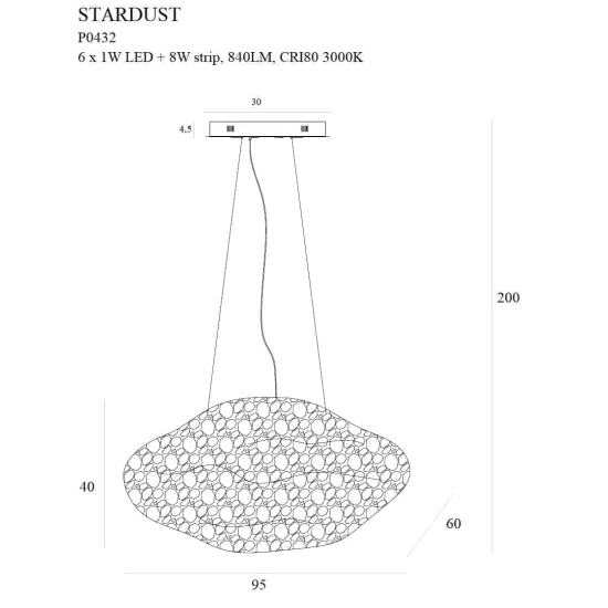 STARDUST P0432 LAMPA WISZĄCA MaxLight - zdjęcie dodatkowe 2