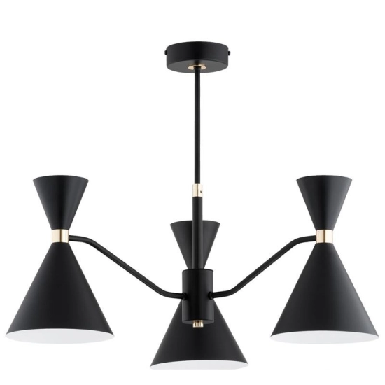 Lampa wisząca Salut 3xE27 + 3xGU10 czarna złota 63366 ALFA