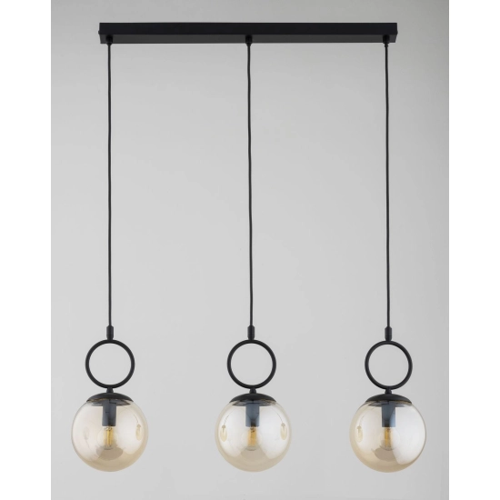 Lampa wisząca Sitro listwa 3xE14 czarna-bursztyn 62565 ALFA