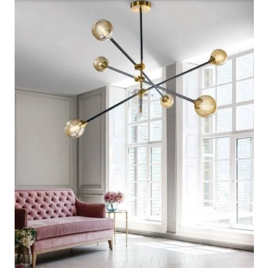 Lampa wisząca Solen 6 (black/gold) AZ4700 AZZARDO
