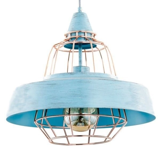 Lampa wisząca TAMARIS niebieska śr. 40cm 60379 ALFA