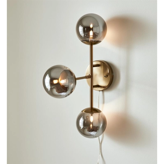 kinkiecik.pl Kinkiet TRINITY Wall 3L Brass/Smoke 108253 Markslojd