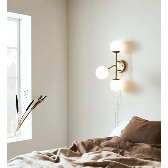 kinkiecik.pl Kinkiet TRINITY Wall 3L Brass/White 108254 Markslojd