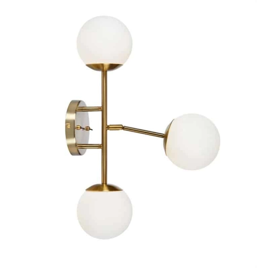 kinkiecik.pl Kinkiet TRINITY Wall 3L Brass/White 108254 Markslojd