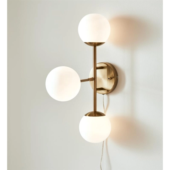 kinkiecik.pl Kinkiet TRINITY Wall 3L Brass/White 108254 Markslojd
