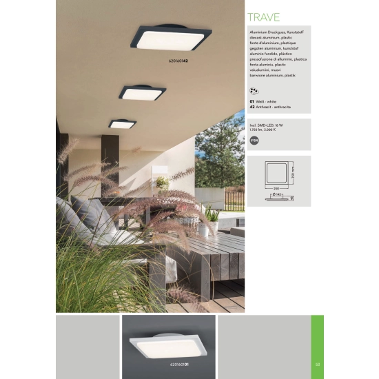 TRAVE – 620160142 incl. 1x SMD LED, 16W · 1x 2000lm, 3000K TRIO