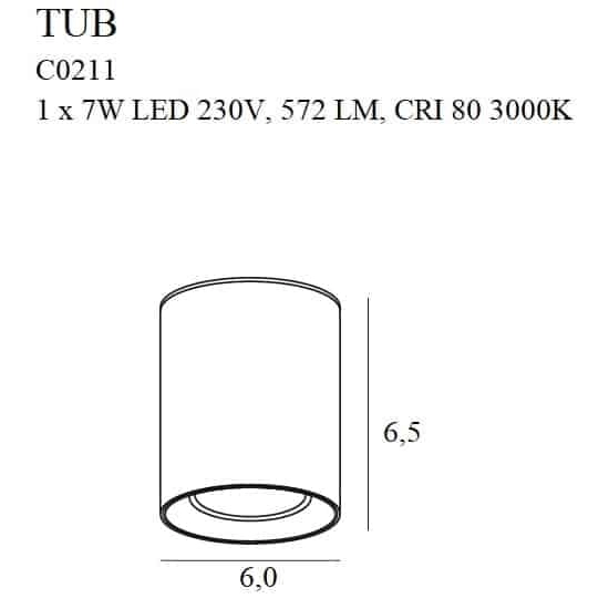 TUB C0211 LAMPA SUFITOWA OKRĄGŁA CZARNA + PIERŚCIEŃ OZDOBNY ZŁOTY RC0155/C0156 GOLD MaxLight - zdjęcie dodatkowe 1