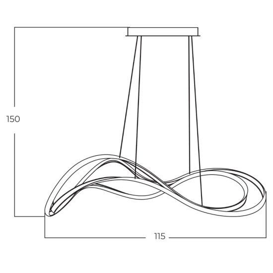 Lampa wisząca TWIST PENDANT 3-STEP DIMM GD AZ5734 AZZARDO