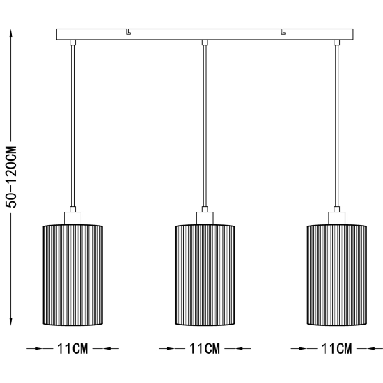 Lampa wisząca Tensa 3xE27 40W 345703-11 REALITY