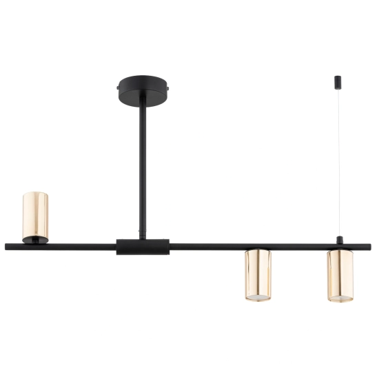 Lampa sufitowa URANOS CZARNA ZŁOTA 3xGU10 74cm 62537 ALFA