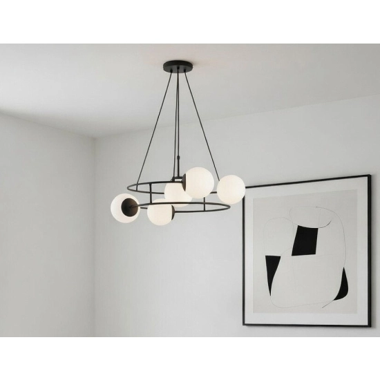 Lampa wisząca Urania 5xE14 czarna 63310 ALFA
