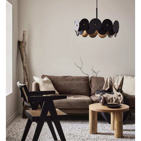 kinkiecik.pl Lampa wisząca VEGAS Pendant 3L Black/Brass 108265 Markslojd