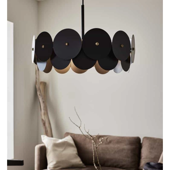 kinkiecik.pl Lampa wisząca VEGAS Pendant 3L Black/Brass 108265 Markslojd