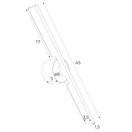 Kinkiet Merano II Czarny W0348 MaxLight