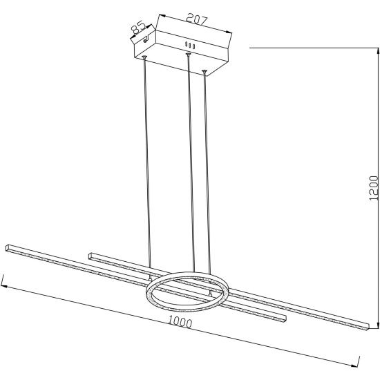 Lampa wisząca Ledowa czarna Xandra 342801-30 REALITY