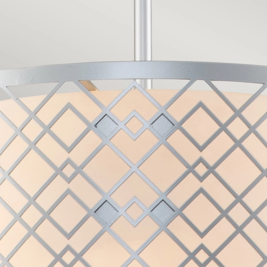 Średnia lampa wisząca Ziggy – 2 źródła światła – Lakierowane srebro ZIGGY-2P-M-LS Elstead Lighting
