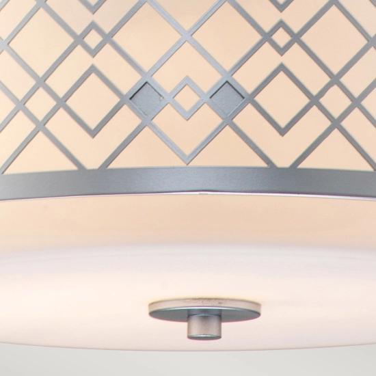 Średnia lampa wisząca Ziggy – 2 źródła światła – Lakierowane srebro ZIGGY-2P-M-LS Elstead Lighting
