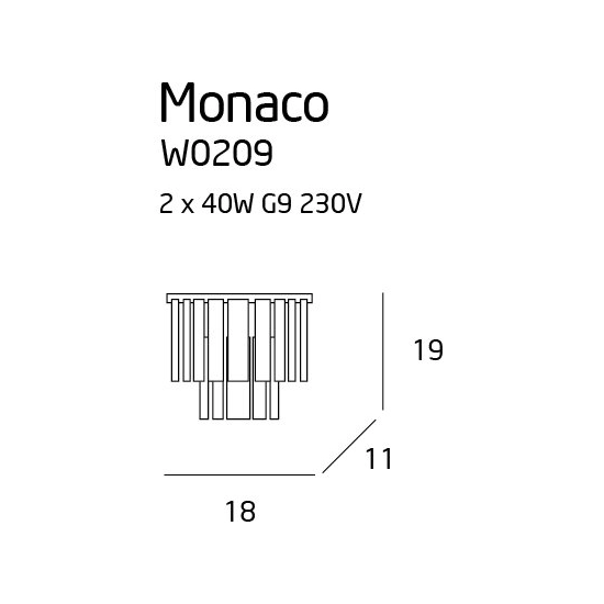 Monaco kinkiet W0209 MaxLight - zdjęcie dodatkowe 1
