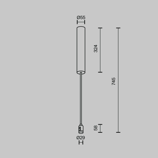 Podstawa sufitowa Long 385 mm do zasilacza z wejściem zasilania Flarity TRA159C-BB1-BS Maytoni - zdjęcie dodatkowe 3