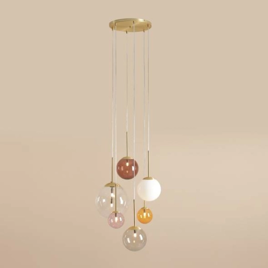 LAMPA WISZĄCA BOSSO 6 RING MULTICOLOUR 1119K40_R Aldex - zdjęcie dodatkowe 2