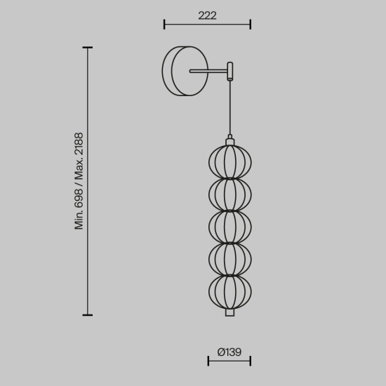 Lampa ścienna (kinkiet) Golden Cage MOD216WL-L10G3K Maytoni - zdjęcie dodatkowe 4