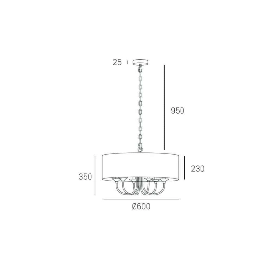 Lampa wisząca Abu Dhabi - P06871BR CosmoLight - zdjęcie dodatkowe 6